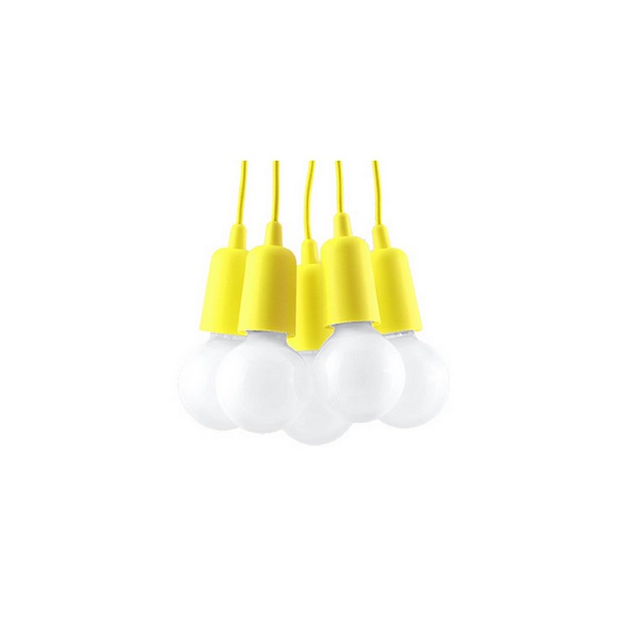 Chandelier on a string DIEGO 5xE27/60W/230V yellow