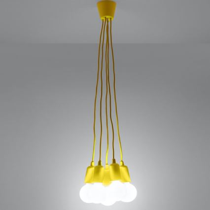 Chandelier on a string DIEGO 5xE27/60W/230V yellow