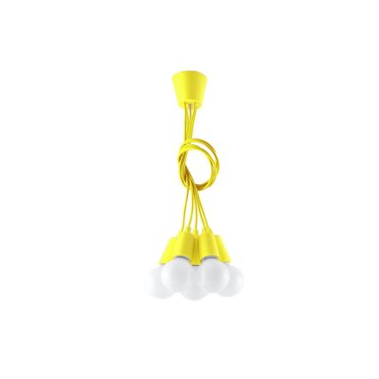 Chandelier on a string DIEGO 5xE27/60W/230V yellow