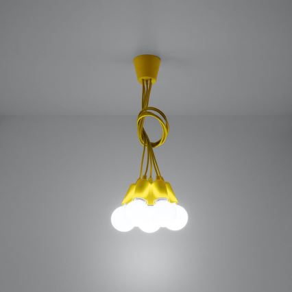 Chandelier on a string DIEGO 5xE27/60W/230V yellow