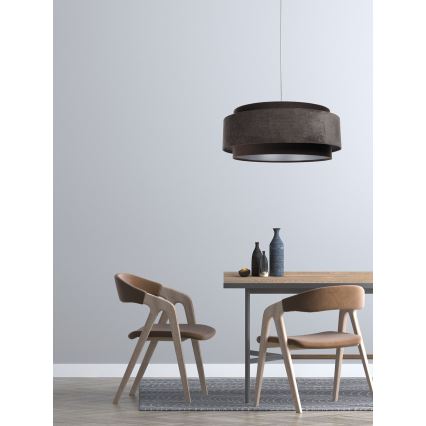 Chandelier on a string DOBLO 1xE27/60W/230V d. 60 cm brown/silver