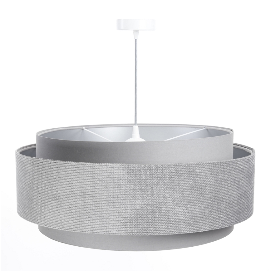Chandelier on a string DOBLO 1xE27/60W/230V d. 60 cm grey/silver