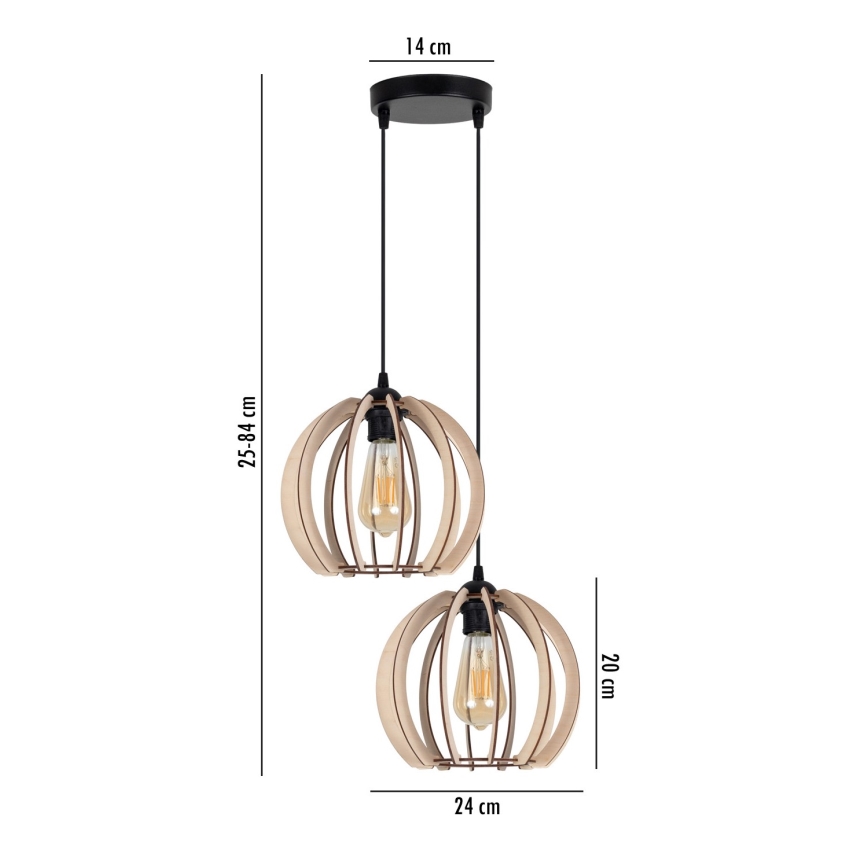 Chandelier on a string DORO 2xE27/60W/230V