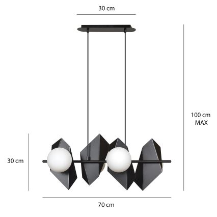Chandelier on a string DRIFTON 4xE14/10W/230V black
