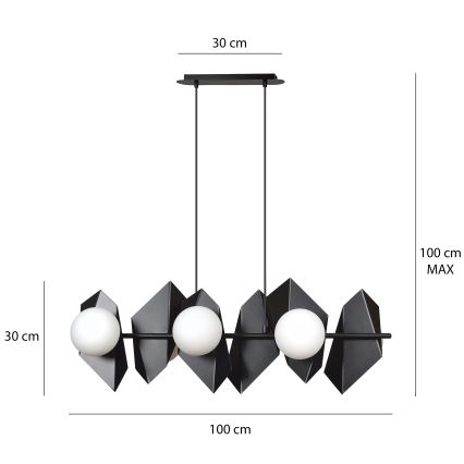 Chandelier on a string DRIFTON 6xE14/10W/230V black