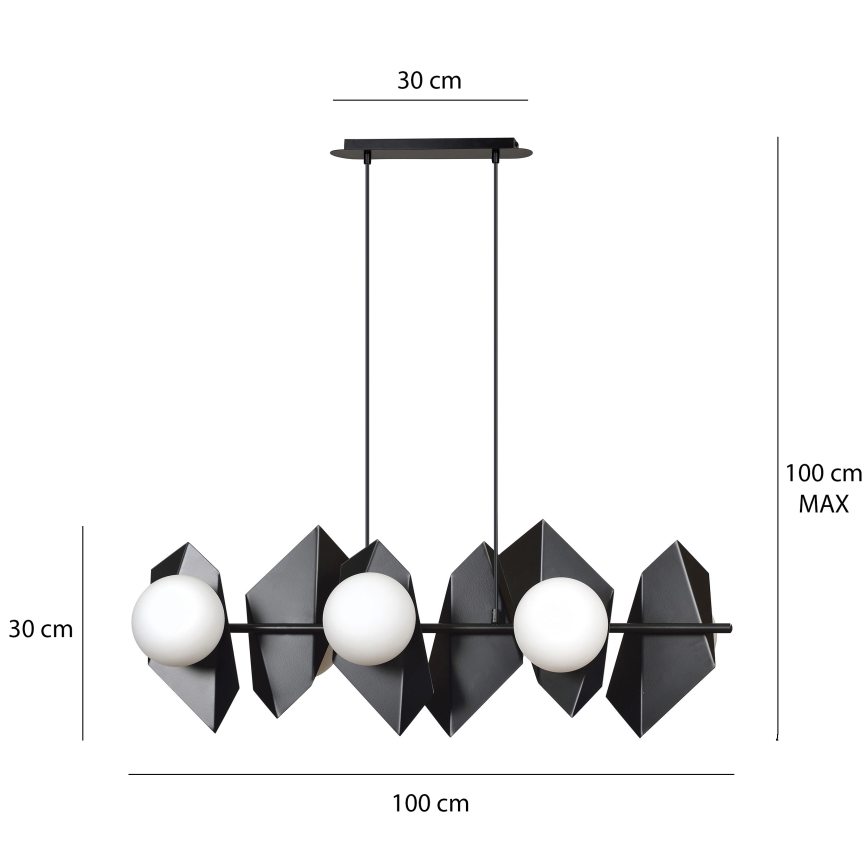 Chandelier on a string DRIFTON 6xE14/10W/230V black