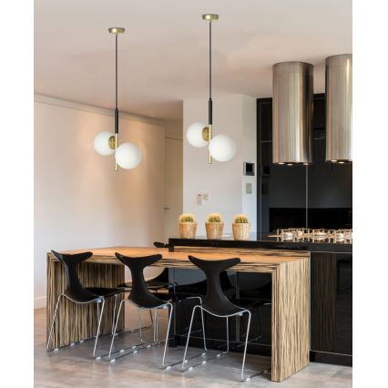Chandelier on a string DUO 2xE14/40W/230V golden/black