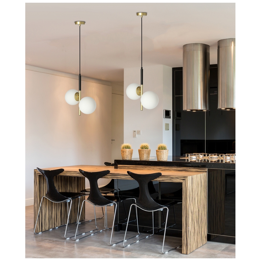 Chandelier on a string DUO 2xE14/40W/230V golden/black