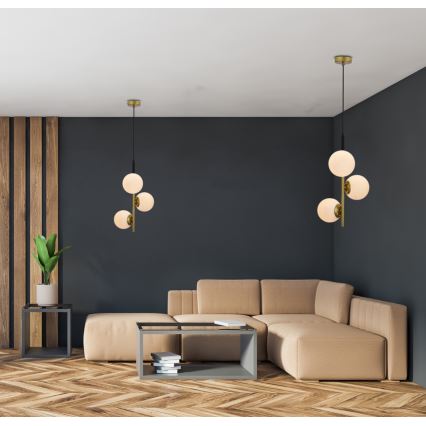 Chandelier on a string DUO 3xE14/40W/230V golden/black