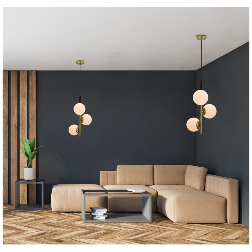 Chandelier on a string DUO 3xE14/40W/230V golden/black