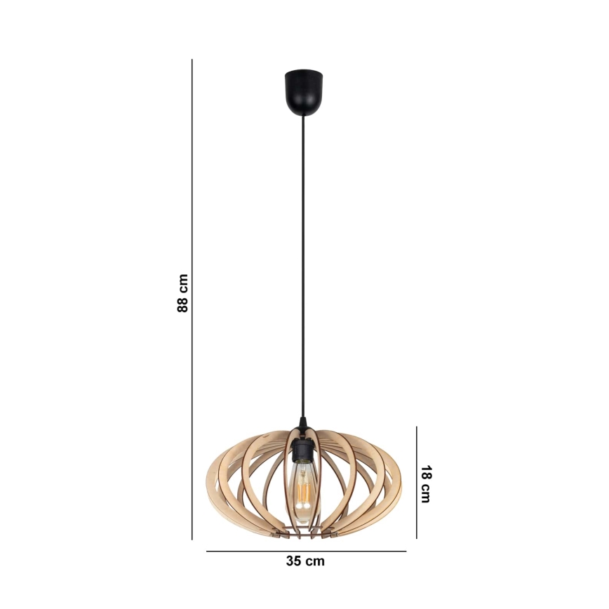Chandelier on a string EARTH 1xE27/60W/230V black/beige