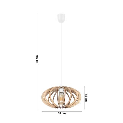 Chandelier on a string EARTH 1xE27/60W/230V white/beige