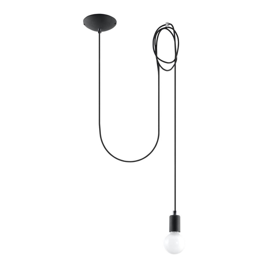 Chandelier on a string EDISON 1 1xE27/60W/230V spider black