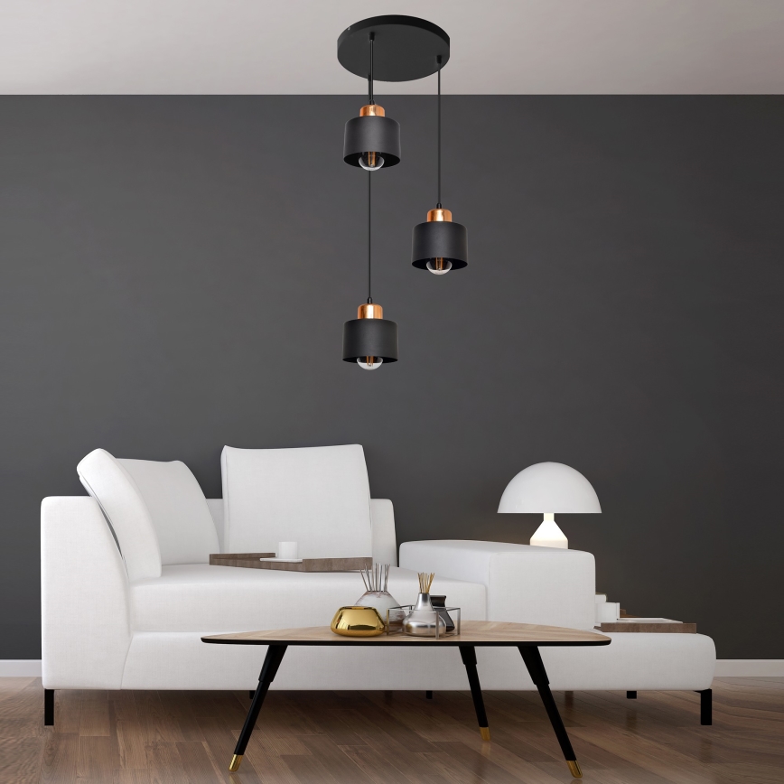 Chandelier on a string EDISON 3xE27/15W/230V