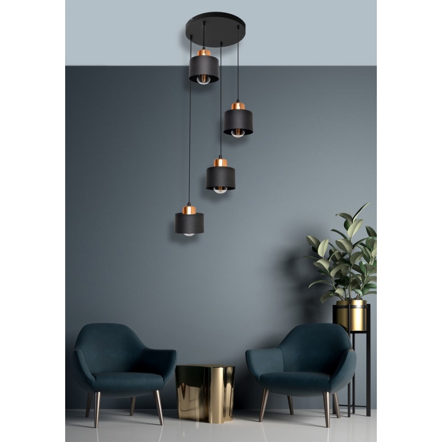 Chandelier on a string EDISON 4xE27/15W/230V