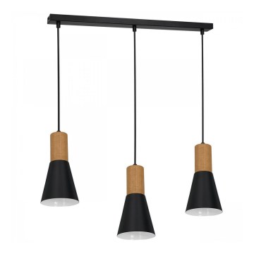 Chandelier on a string EDMON 3xE27/60W/230V black