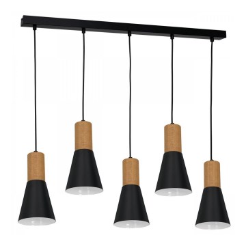 Chandelier on a string EDMON 5xE27/60W/230V black