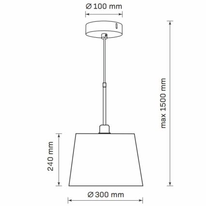Chandelier on a string ELENA 1xE27/20W/230V black