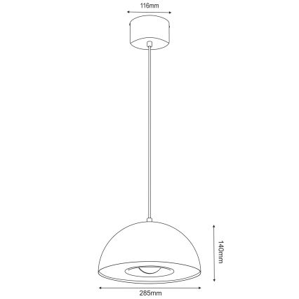 Chandelier on a string ELGUND 1xE27/15W/230V d. 28,5 cm beige