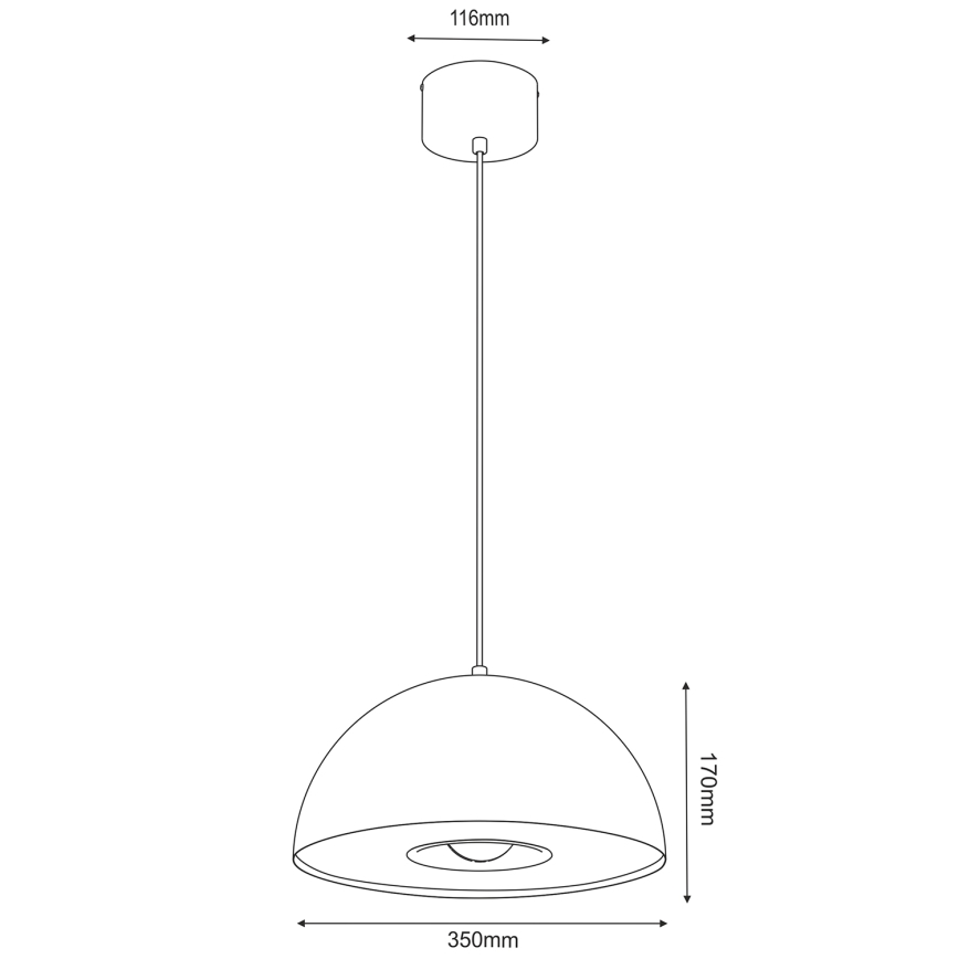 Chandelier on a string ELGUND 1xE27/15W/230V d. 35 cm black