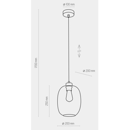 Chandelier on a string ELIO 1xE27/15W/230V blue