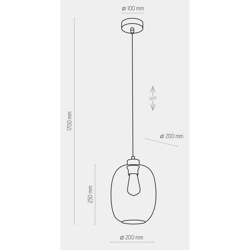 Chandelier on a string ELIO 1xE27/15W/230V blue