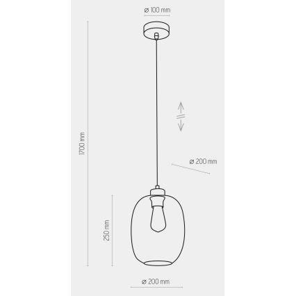 Chandelier on a string ELIO 1xE27/15W/230V