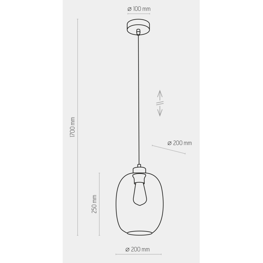 Chandelier on a string ELIO 1xE27/60W/230V pink