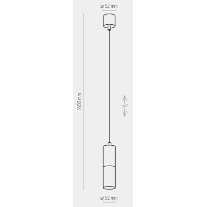 Chandelier on a string ELIT 1xGU10/10W/230V black