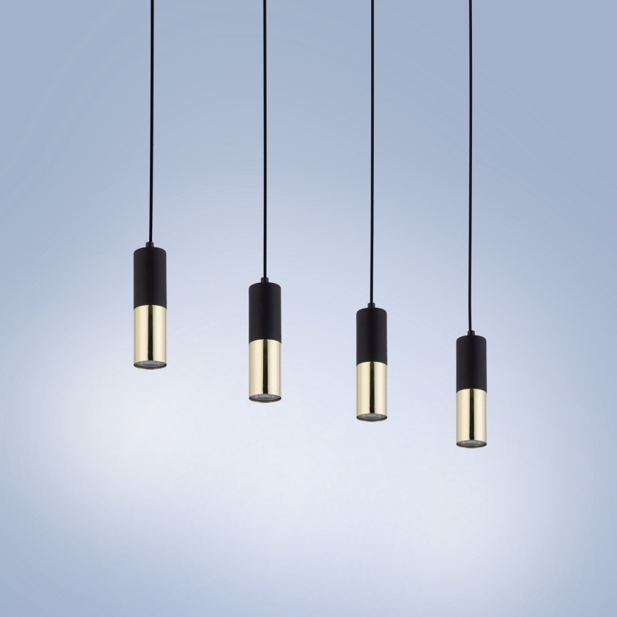 Chandelier on a string ELIT 4xGU10/10W/230V black