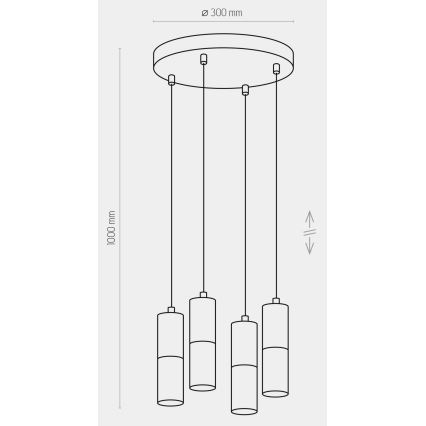 Chandelier on a string ELIT 4xGU10/10W/230V white