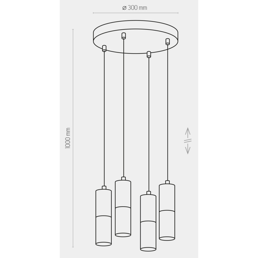 Chandelier on a string ELIT 4xGU10/10W/230V white
