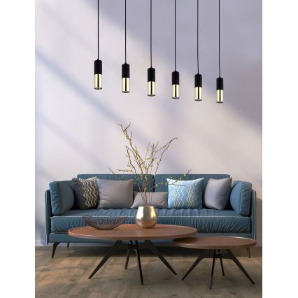 Chandelier on a string ELIT 6xGU10/10W/230V black