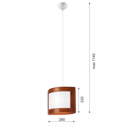 Chandelier on a string ELODIE 1xE27/60W/230V oak