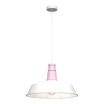 Chandelier on a string ENZO 1xE27/60W/230V white/pink