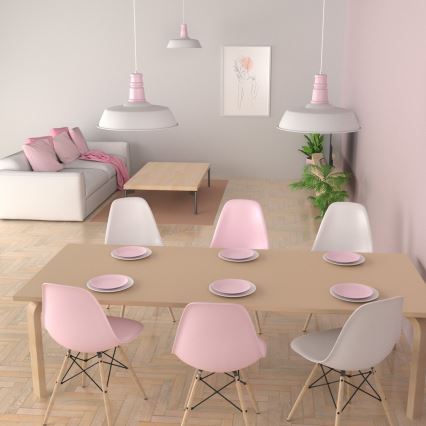 Chandelier on a string ENZO 1xE27/60W/230V white/pink