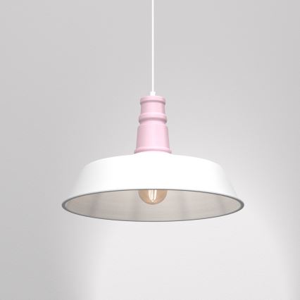 Chandelier on a string ENZO 1xE27/60W/230V white/pink