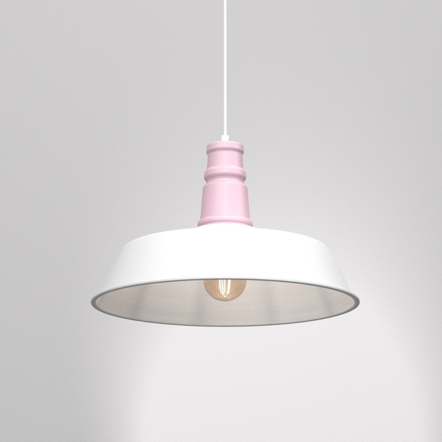 Chandelier on a string ENZO 1xE27/60W/230V white/pink