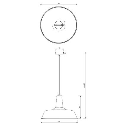 Chandelier on a string ENZO 1xE27/60W/230V white/pink