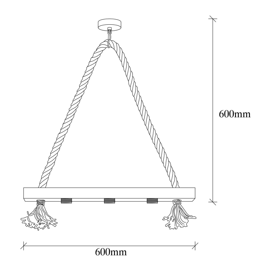 Chandelier on a string EREBOS 3xE27/40W/230V