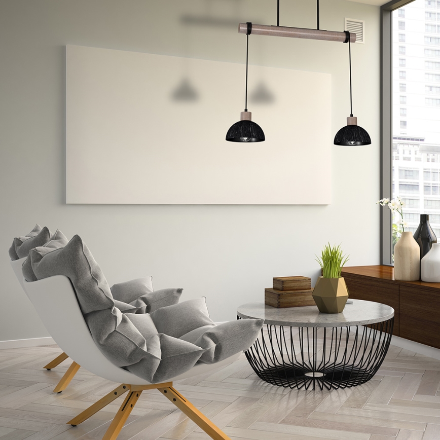 Chandelier on a string ERIK 2xE27/60W/230V brown/black