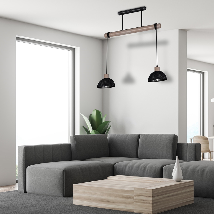 Chandelier on a string ERIK 2xE27/60W/230V brown/black