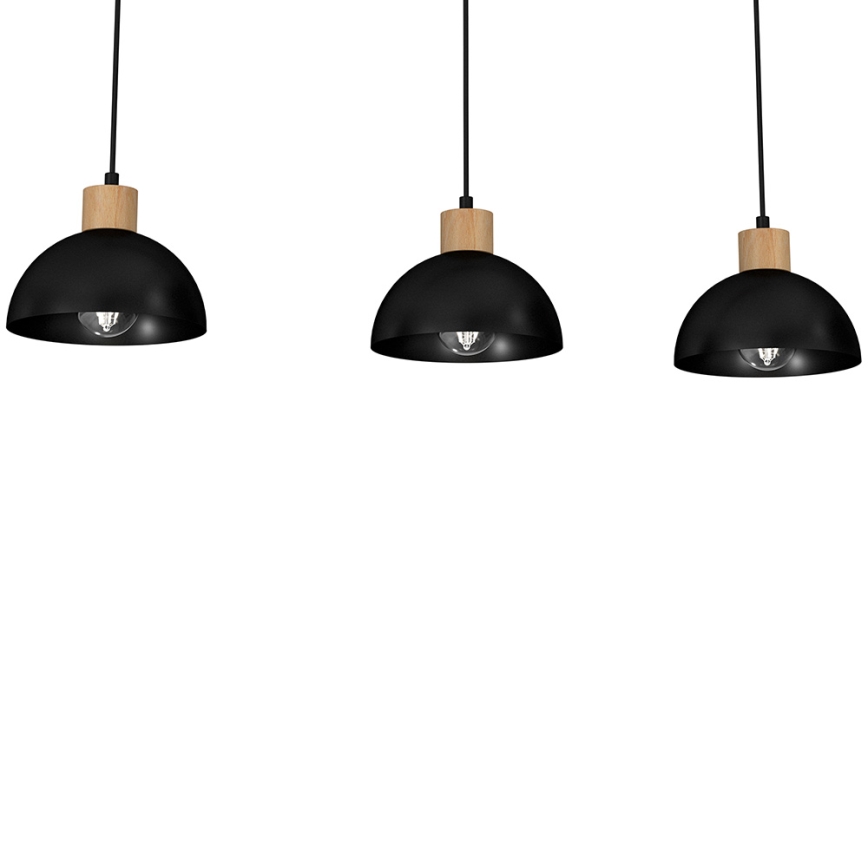 Chandelier on a string ERIK 3xE27/60W/230V beige/black