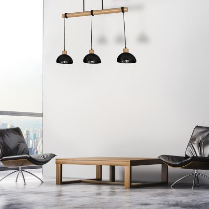 Chandelier on a string ERIK 3xE27/60W/230V beige/black