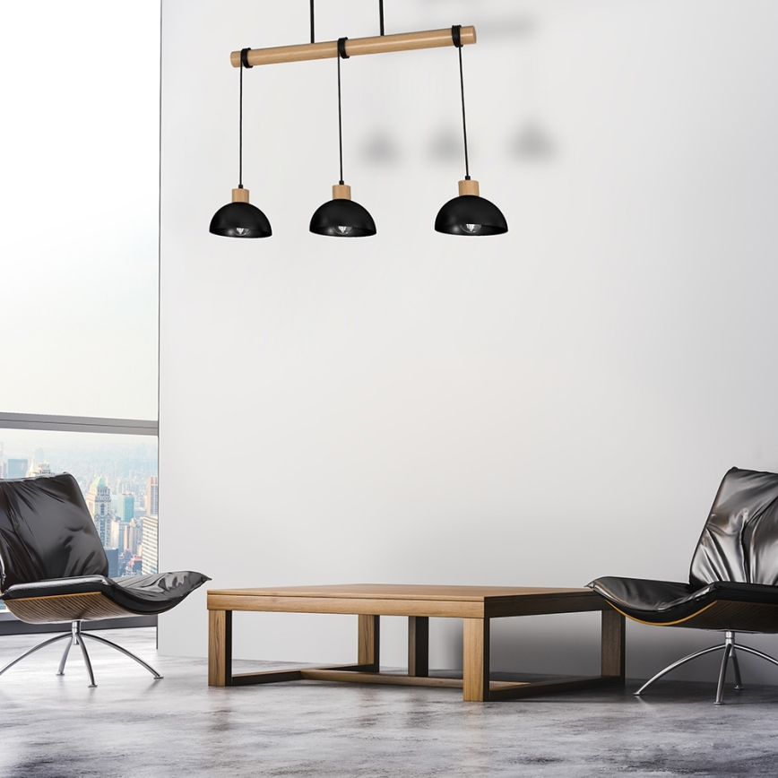 Chandelier on a string ERIK 3xE27/60W/230V beige/black