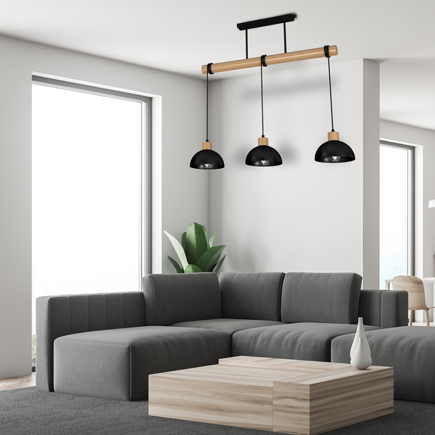 Chandelier on a string ERIK 3xE27/60W/230V beige/black