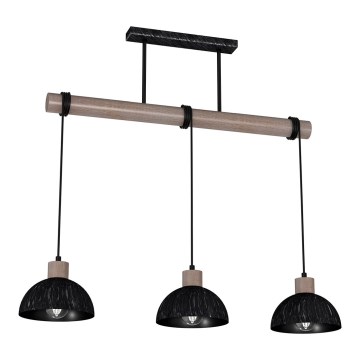 Chandelier on a string ERIK 3xE27/60W/230V brown/black