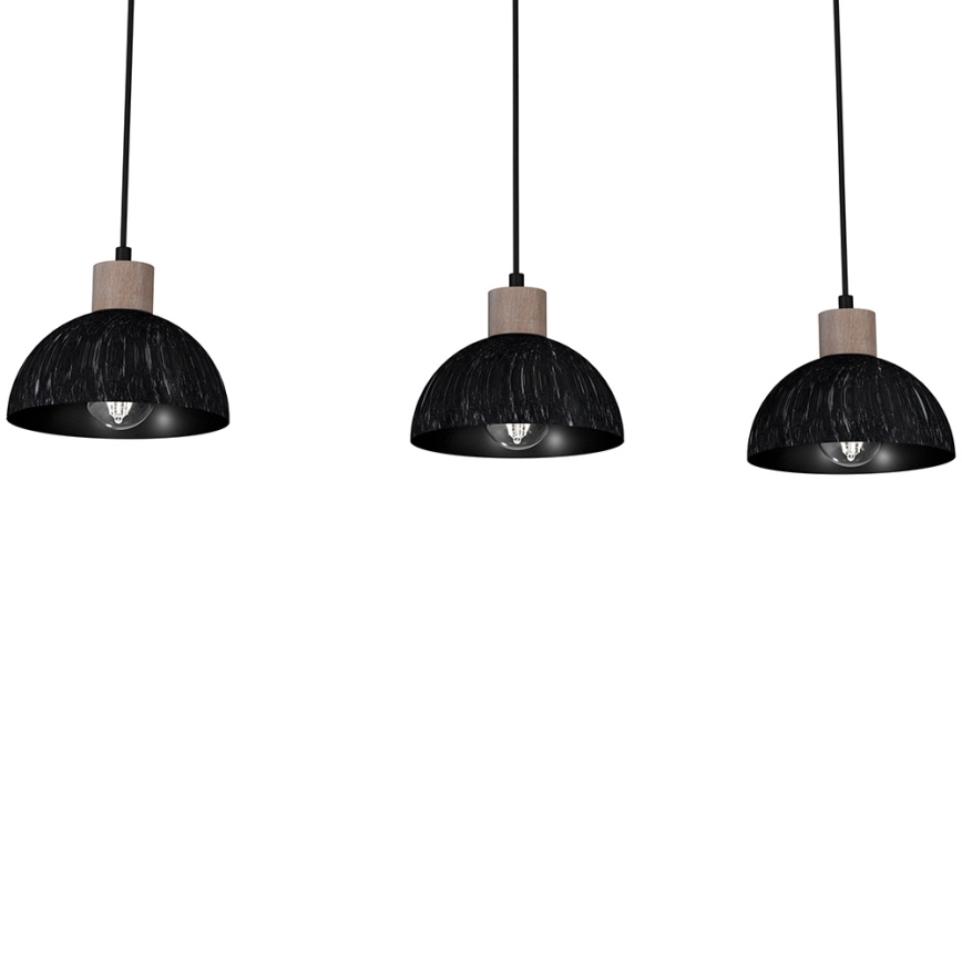 Chandelier on a string ERIK 3xE27/60W/230V brown/black