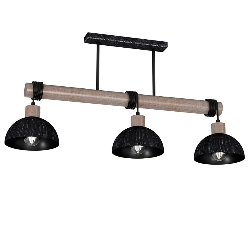 Chandelier on a string ERIK 3xE27/60W/230V brown/black