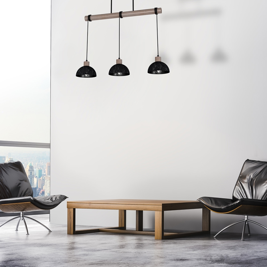 Chandelier on a string ERIK 3xE27/60W/230V brown/black